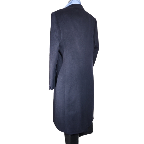 Moores Lanificio Vallombroso 42 tall WOOL AND CASHMERE blue men's long coat - Picture 4 of 15